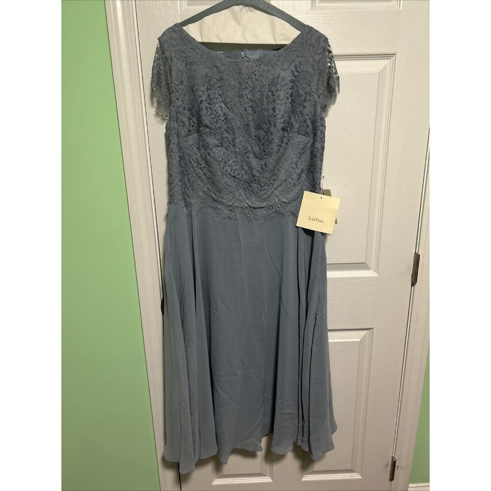 Lan Ting A-Line Long Bride Blue XL Dress